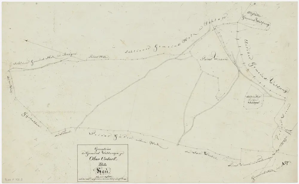 Urdorf: Gemeinde- und Genossenschaftswaldungen Oberurdorf: Oberurdorfer Gemeindewaldung Hau; Grundriss (Tab. 3)