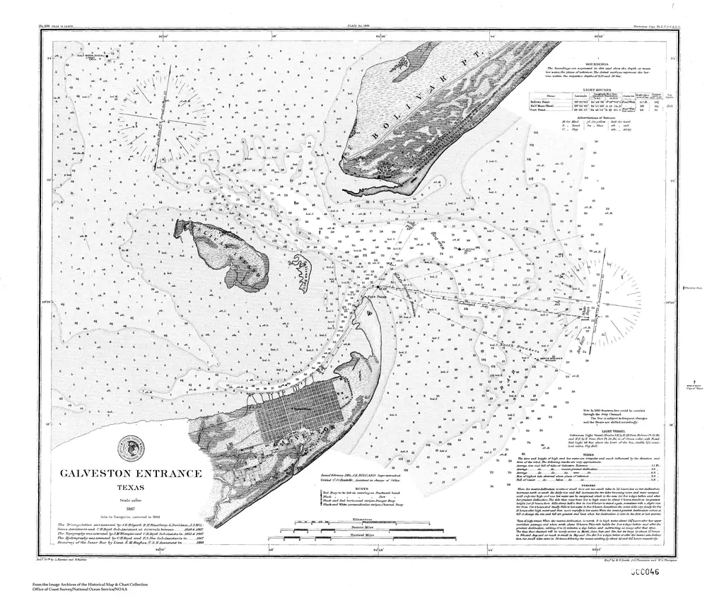 Navigation Chart of Galveston Entrance