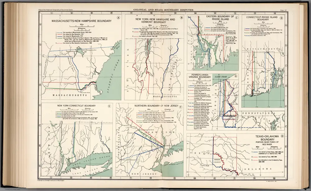 Plate 97.  Colonial and State Boundary Disputes.