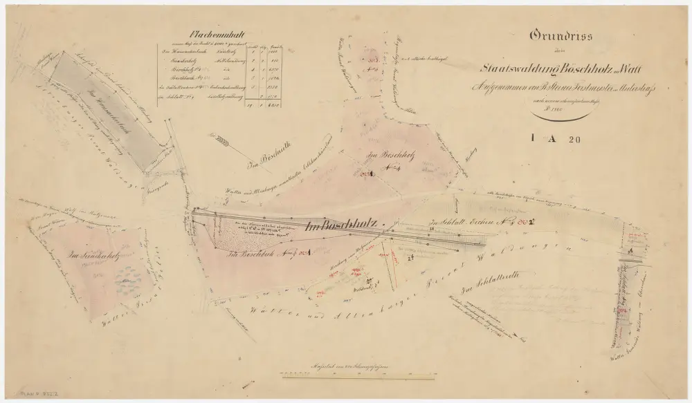 Regensdorf: Staatswaldung Watt: Pöschholz (Böschholz), Husacherbuck (Hausackerbuck), Seeacherhölzli (Seeackerholz), Schlatt, Schlatteichen; Grundrisse