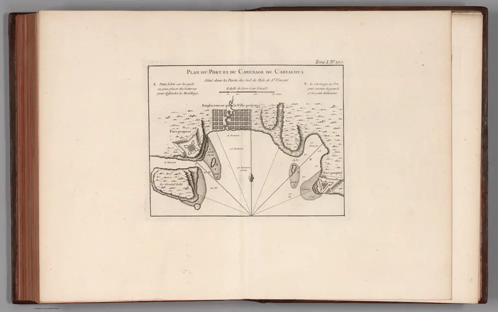 Plan du port et du Carenage de Cariacoua situe dans la partie du sud de I'isle de St Vincent.