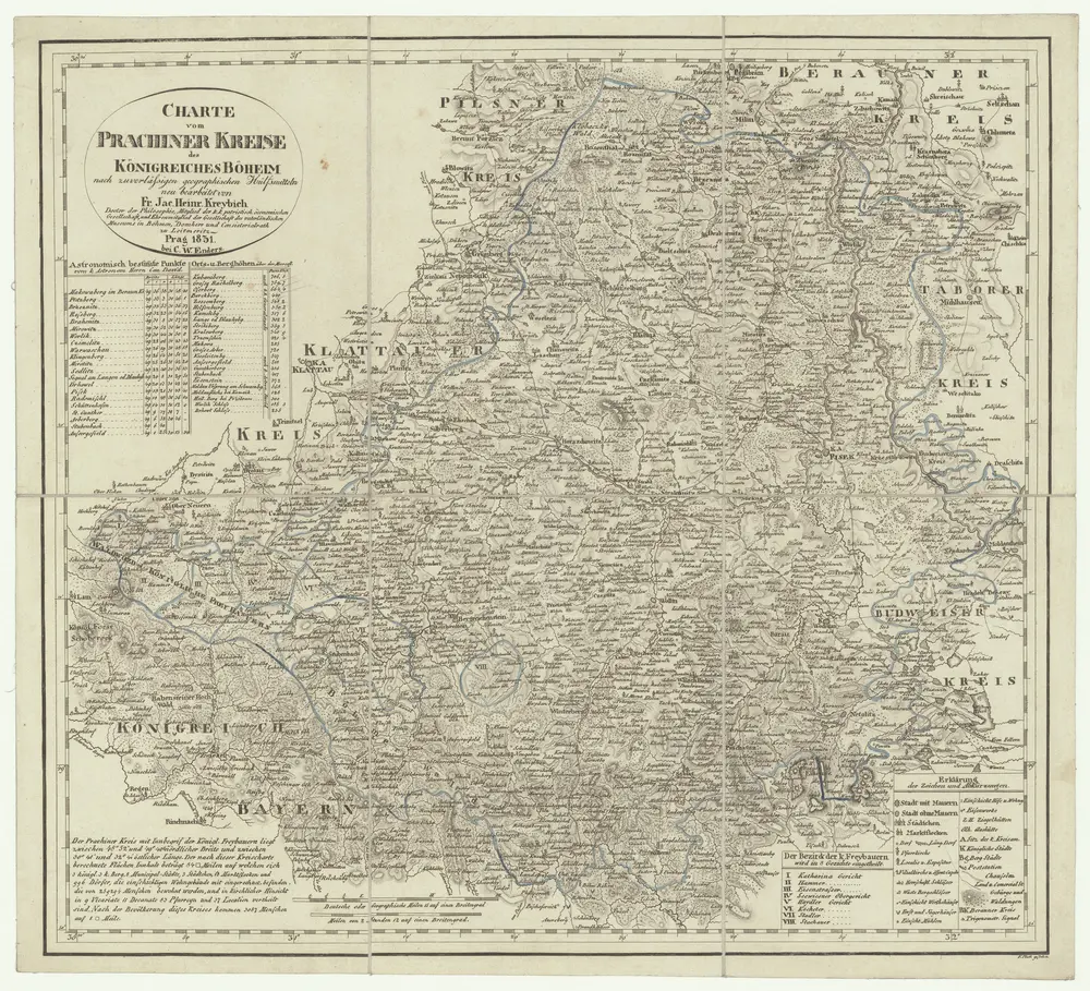 Charte vom Prachiner Kreise des Königreiches Böheim