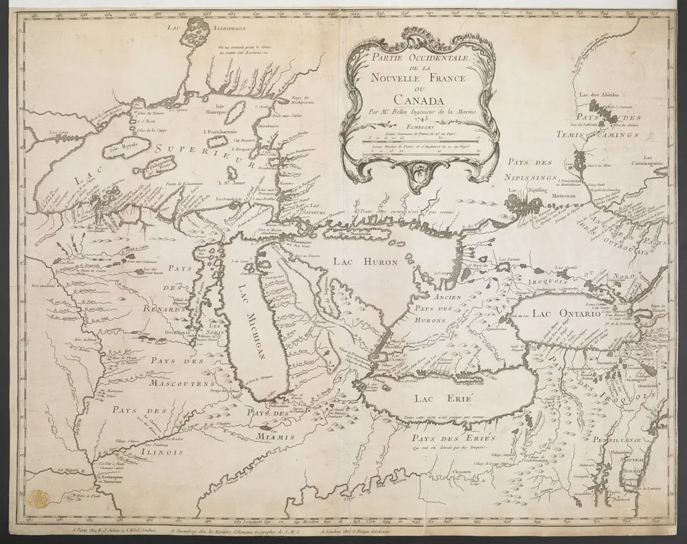 PARTIE OCCIDENTALE DE LA NOUVELLE FRANCE OU CANADA