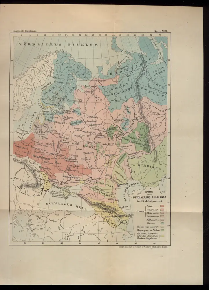 Karte der Bevölkerung Russlands im 19. Jahrhundert