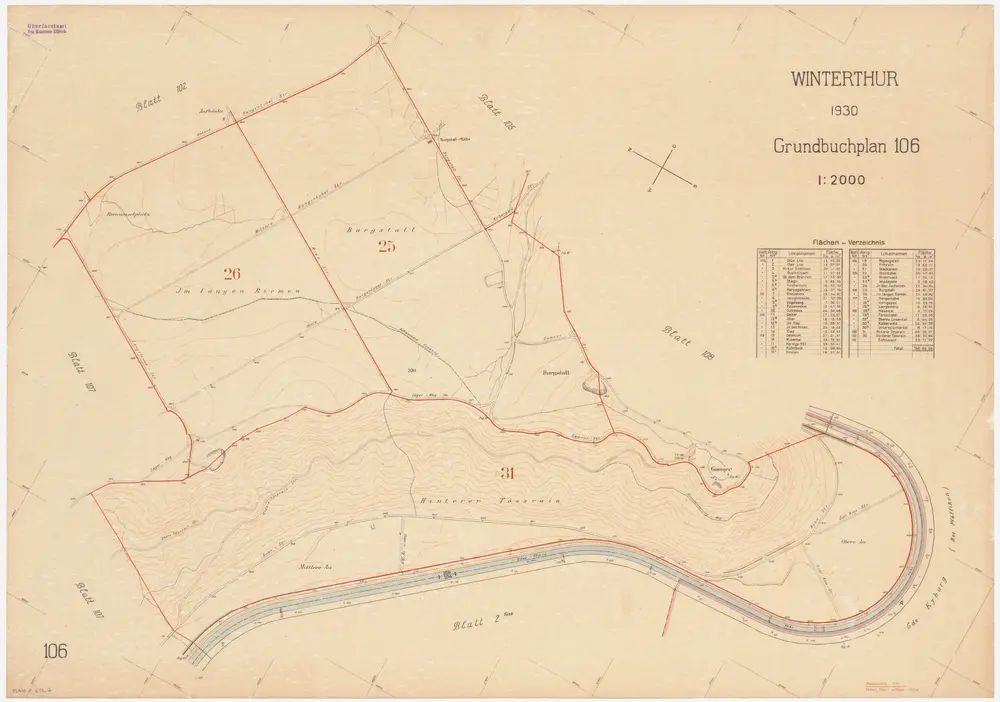 Winterthur, Lindau: Gemeindewaldungen: Winterthur: Burgstal, Langenriemen (Im langen Riemen), Hinterer Tössrain; Grundriss