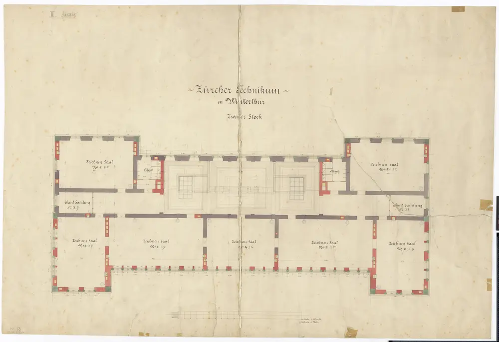 Winterthur: Technikum, 2. Stock; Grundriss (Nr. 13)