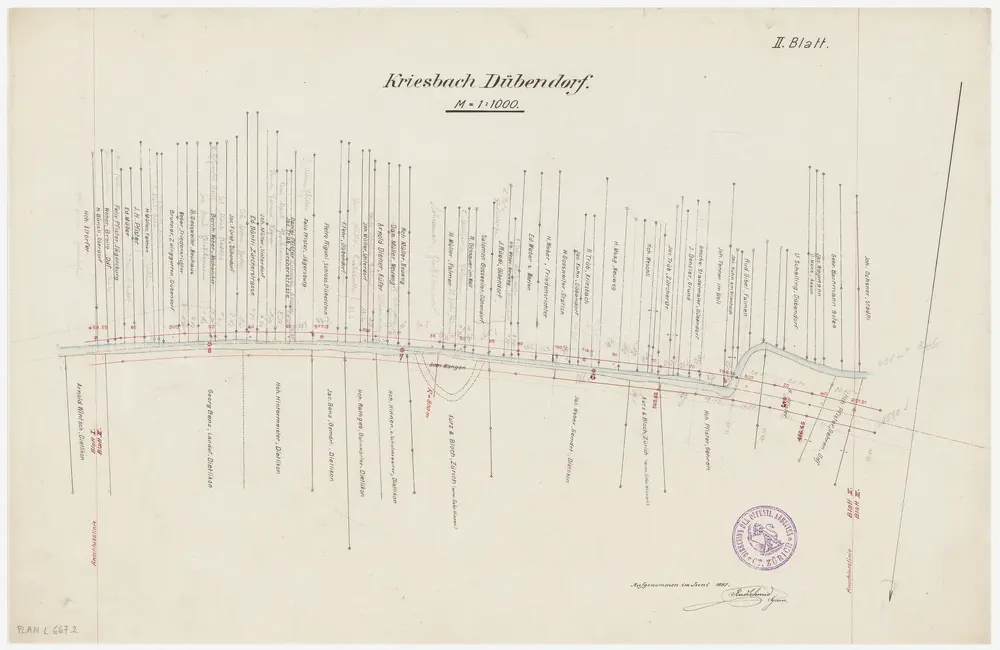 Dübendorf, Wangen-Brüttisellen (damals Wangen), Dietlikon: Chriesbach: Blatt II: Dübendorf und Dietlikon; Situationsplan