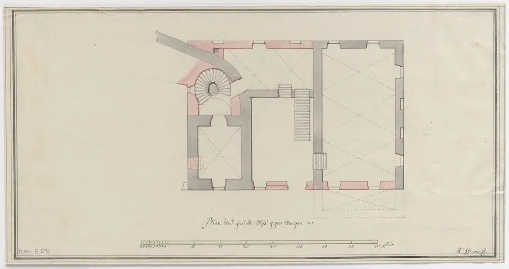 Waltalingen: Schloss Schwandegg, Projekt, Ostteil; Grundriss