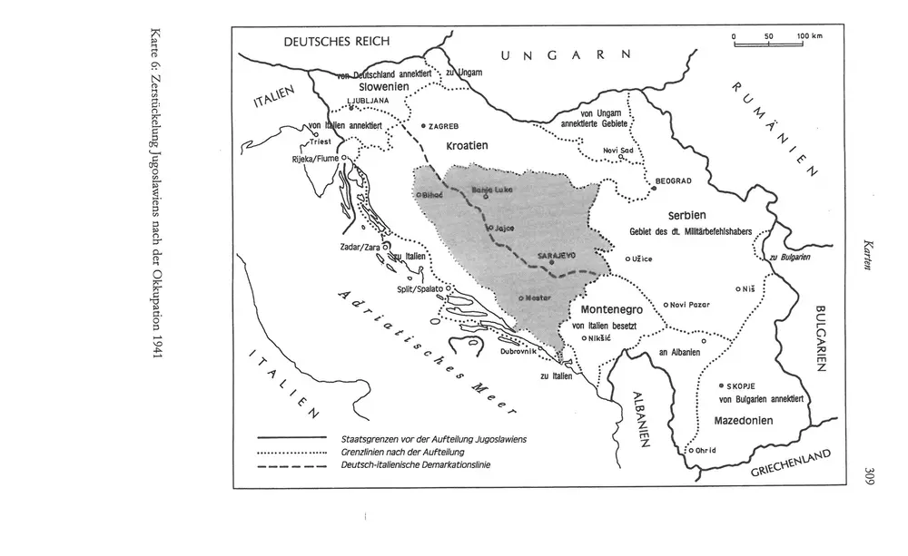 Zerstückelung Jugoslawiens nach der Okkupation 1941