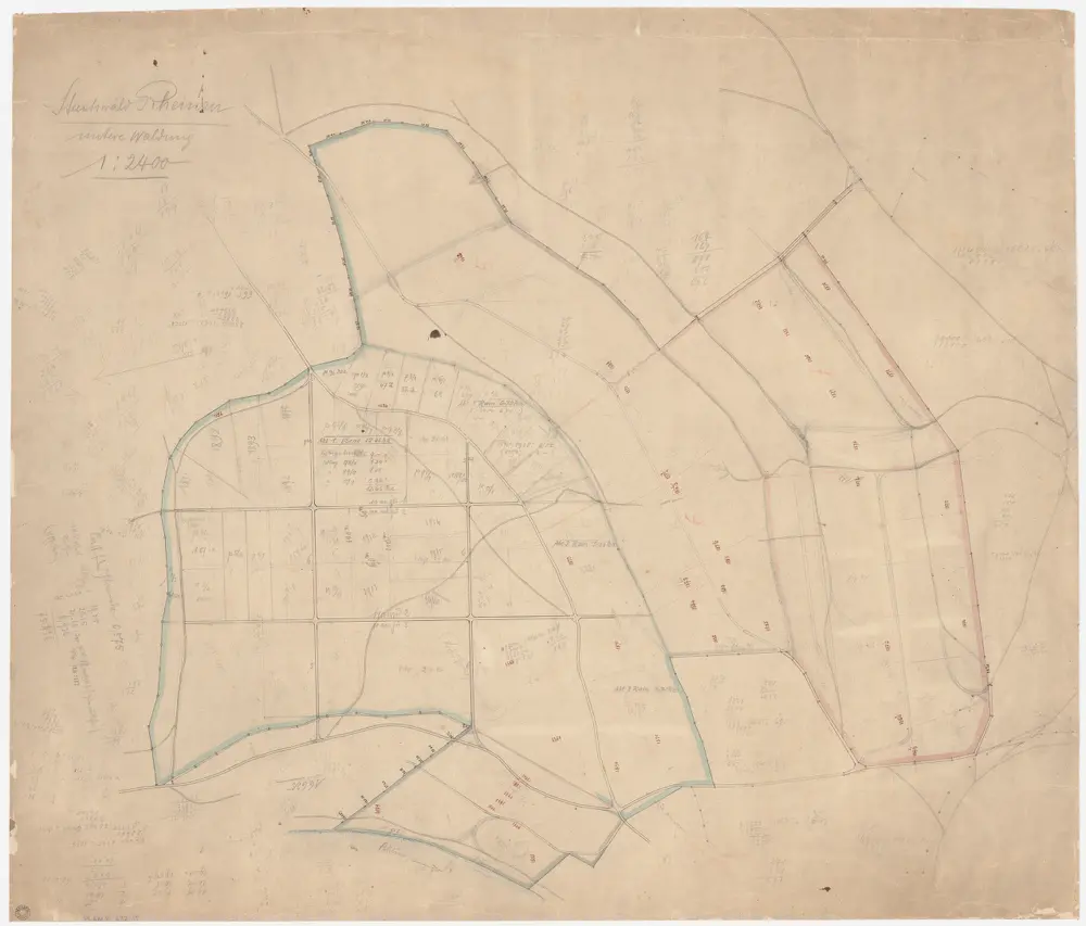 Rheinau: Gemeinde-, Kloster-, Genossenschafts- und Staatswaldungen: Staatswaldung Untere Waldung (Winzlerboden, Chachberg, Geissert, Niemandsholz, Strickboden); Grundriss