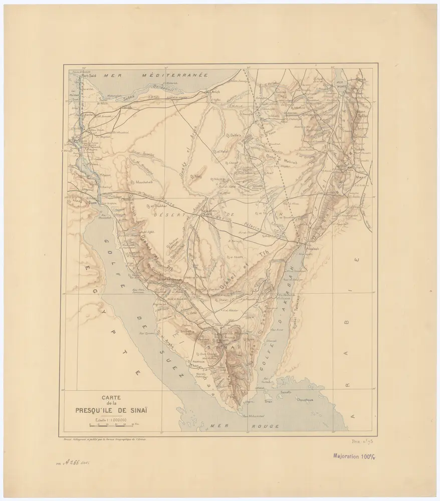 Carte de la presqu'ile de Sinai