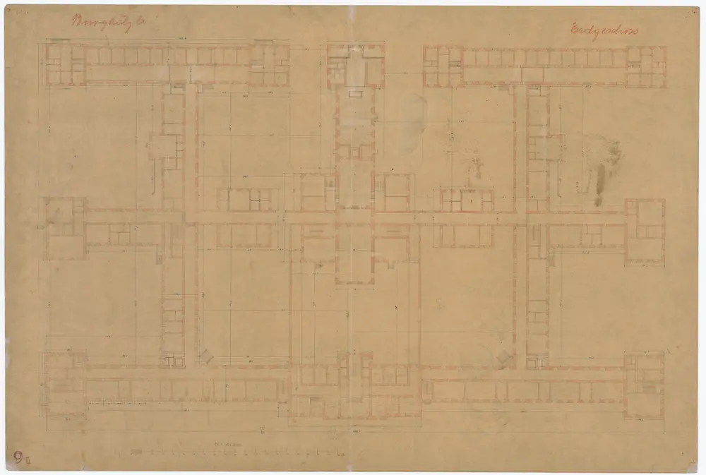 Irrenanstalt Burghölzli: Erdgeschoss; Grundriss