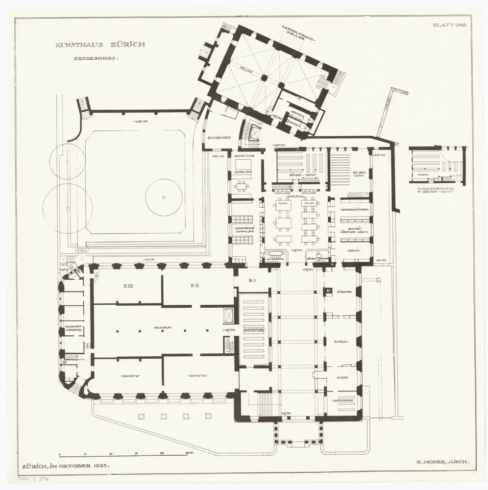 Kunsthaus Zürich: Erdgeschoss; Grundriss