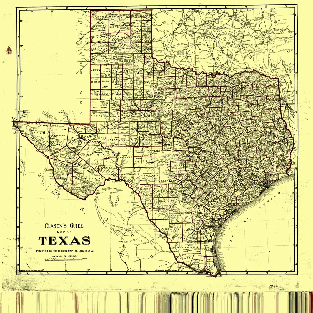 Clason's Guide Map of Texas