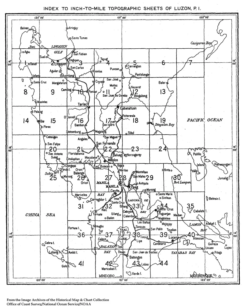 Index of Inch to Mile Topographic Sheets of Luzon, Pi