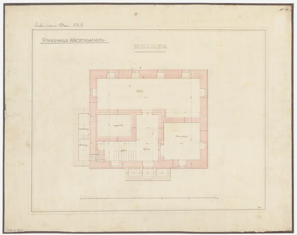 Wiesendangen: Neues Pfarrhaus, Keller; Grundriss (Nr. 12)