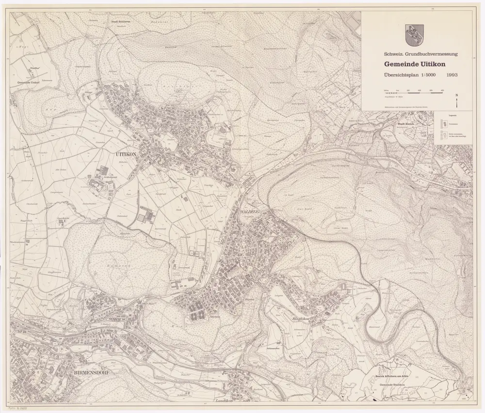 Uitikon: Gemeinde; Übersichtsplan (Schweizerische Grundbuchvermessung)