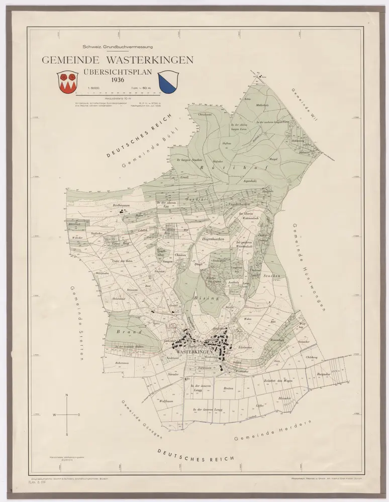 Wasterkingen: Gemeinde; Übersichtsplan (Schweizerische Grundbuchvermessung)