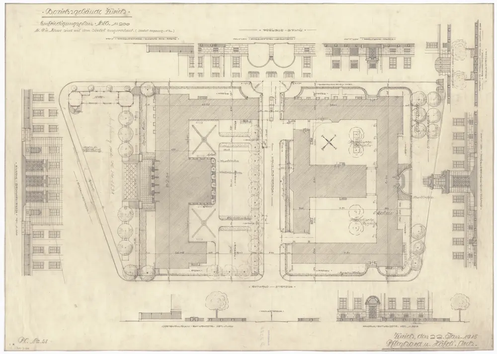 Bezirksgebäude Zürich: Einfriedungsplan; Übersichtsplan
