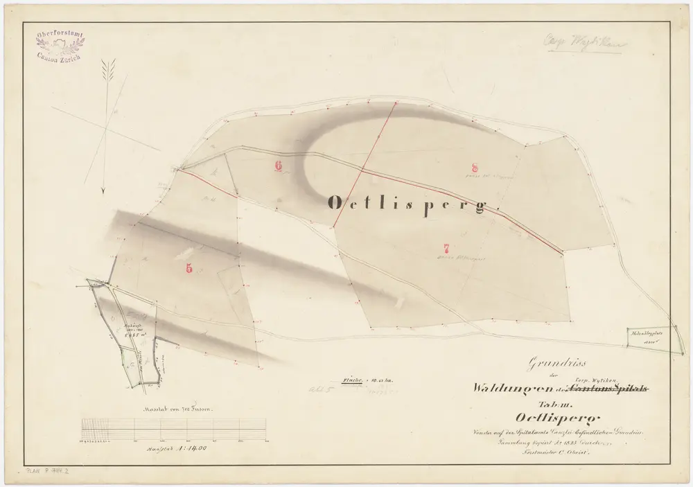 Witikon: Spital- und Genossenschaftswaldungen: Spitalwaldung bzw. Genossenschaftswaldung Ötlisberg: Grundriss (Tab. III)