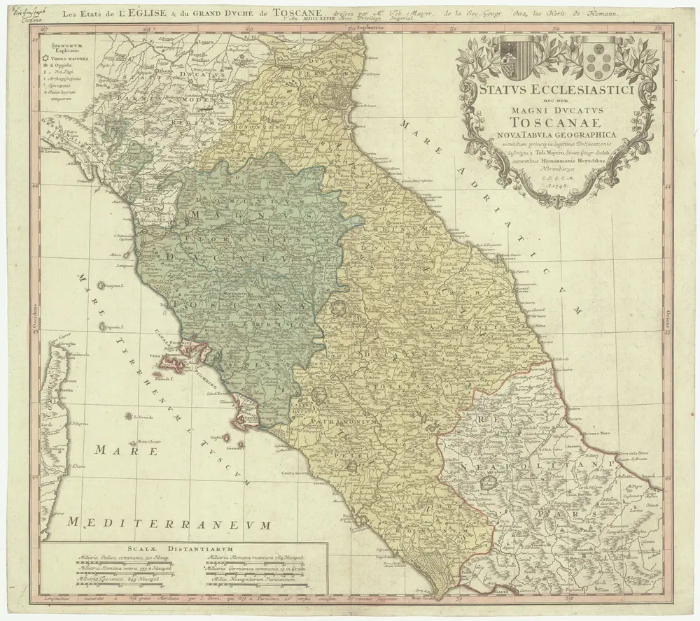 Status Ecclesiastici nec non magni dvcatvs Toscanae nova tabvla geographica