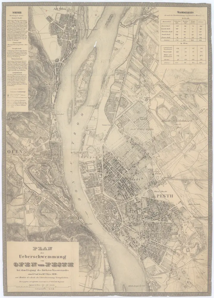 Plan der Ueberschwemmung von Ofen und Pesth