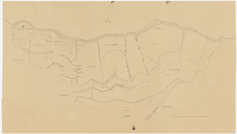 Fischenthal, Goldingen SG: Waldungen: Fischenthal: Staatswaldungen Bruederegg, Stierweid, Lauf; Grundriss