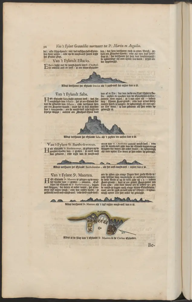 Aldus is de Bay van 't Eylandt St. Maerten in de Caribes Eylanden