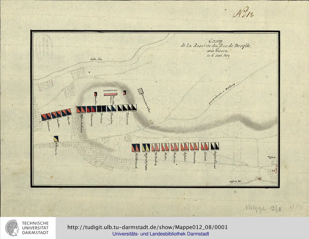 Camp de la Reserve du Duc de Broglie, prés Giesen le 6. Sept. 1759