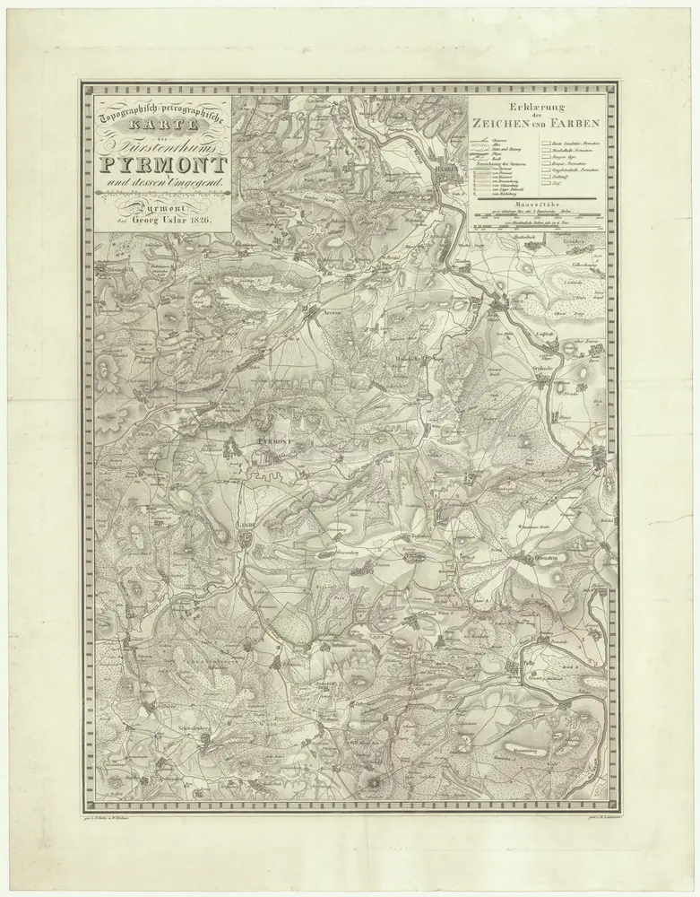 Topographish-petrographische Karte des Fürstenthums Pyrmont und dessen Umgegend