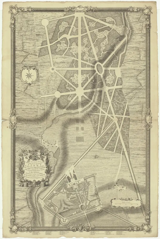 A general plan of the woods, park and gardens of Stowe the seat of the right honourable the Lord Viscount Cobham