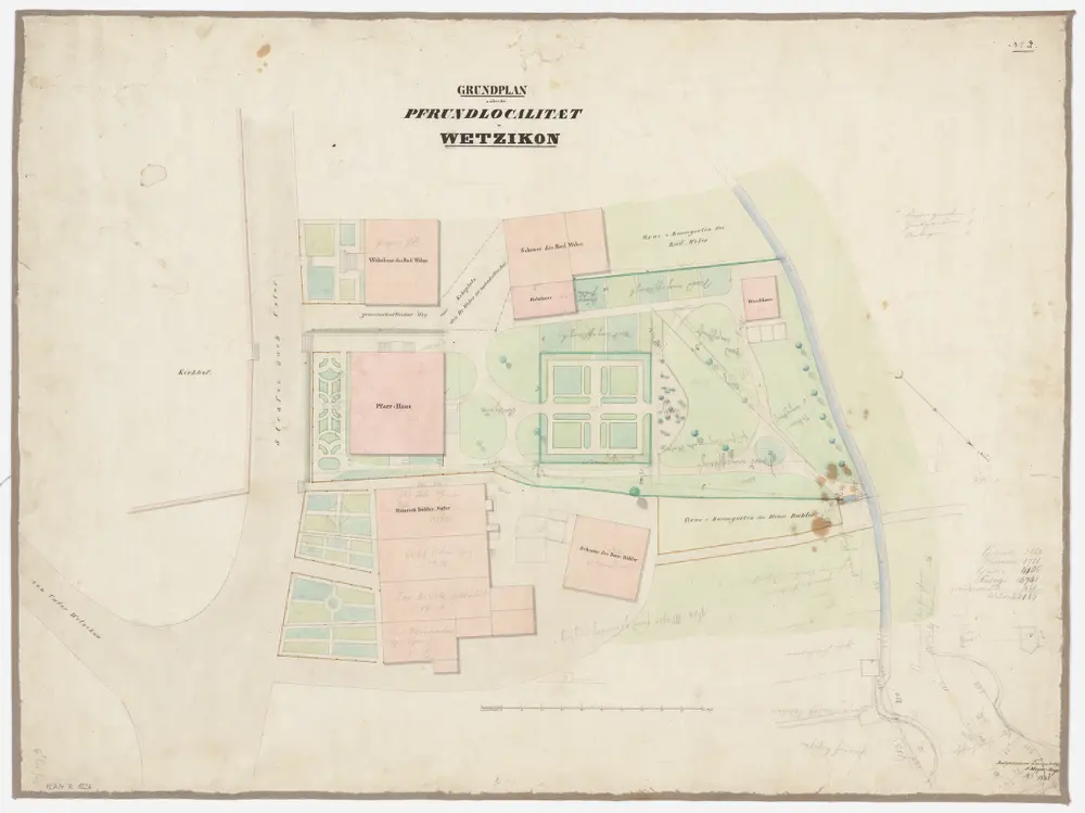 Wetzikon: Pfrundlokalität mit Pfarrhaus und Umgebung; Grundriss (Nr. 10)
