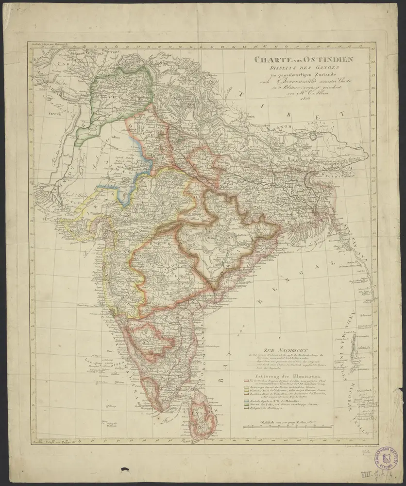 Charte von Ostindien diesseits des Ganges im gegenwaertigen Zustande