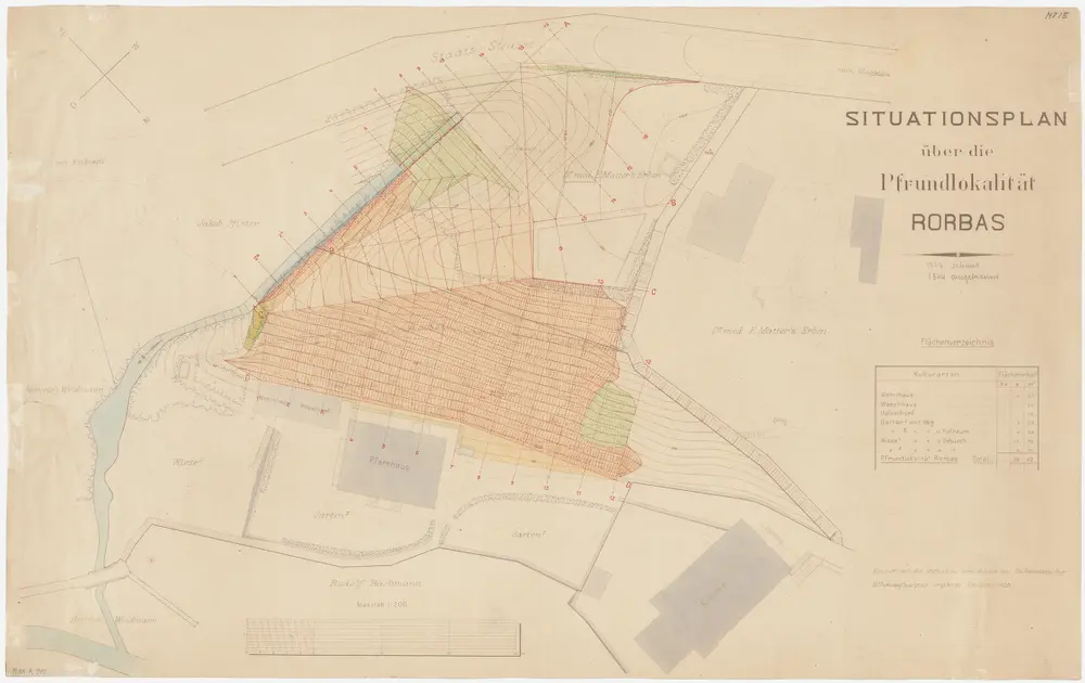 Rorbas: Pfrundlokalität mit Kirche, Pfarrhaus und Umgebung; Grundriss (Nr. 15)