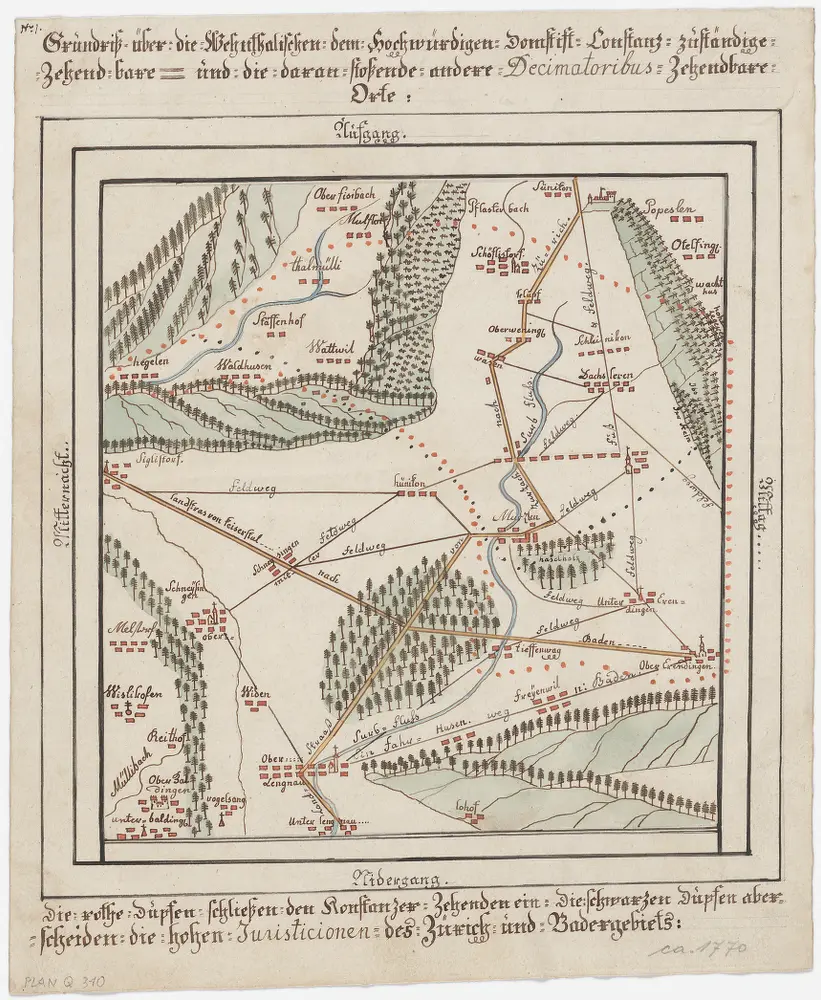 Schöfflisdorf, Schleinikon, Oberweningen, Niederweningen: Zehntenbezirk Wehntal, zehntenpflichtig dem Domkapitel von Konstanz; Grundriss