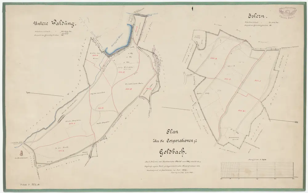 Küsnacht, Zumikon: Gemeinde- und Genossenschaftswaldungen Goldbach: Küsnacht, Zumikon: Goldbacher Genossenschaftswaldungen Isleren und Untere Waldung; Grundriss