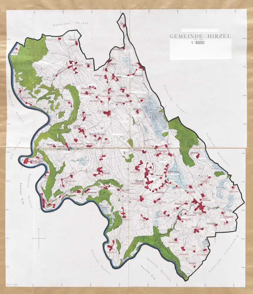 Hirzel: Definition der Siedlungen für die eidgenössische Volkszählung am 01.12.1960; Siedlungskarte Nr. 29