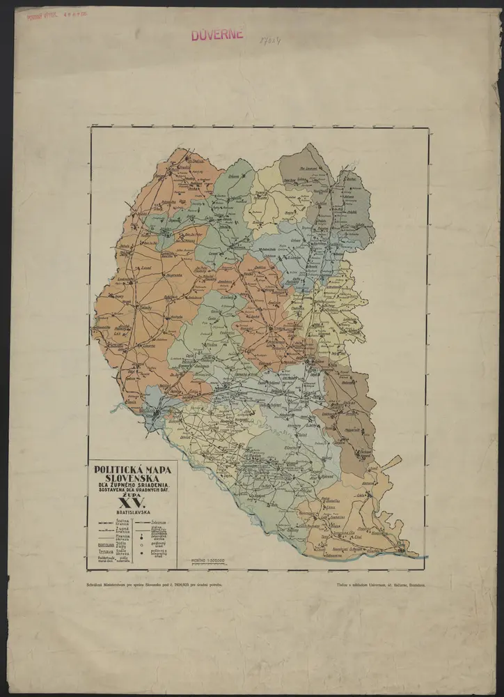 Politická mapa Slovenska dl'a úradných dát