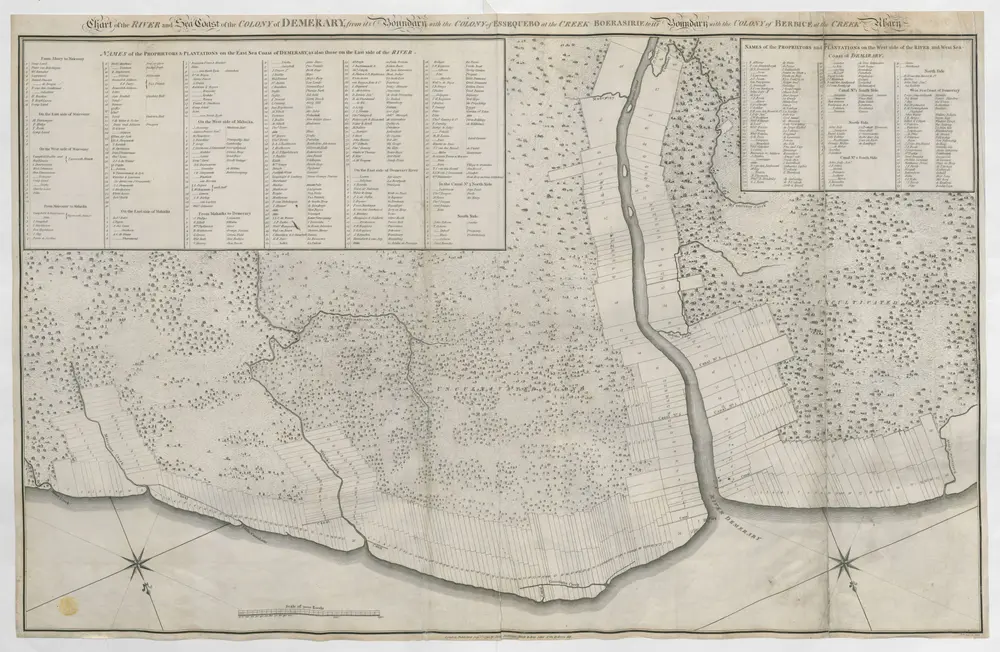 Chart of the RIVER and Sea Coast of the COLONY of DEMERARY, from its Boundary with the COLONY of ESSEQUEBO at the CREEK BOERASIRIE to its Boundary with the COLONY of BERBICE at the CREEK Abary.