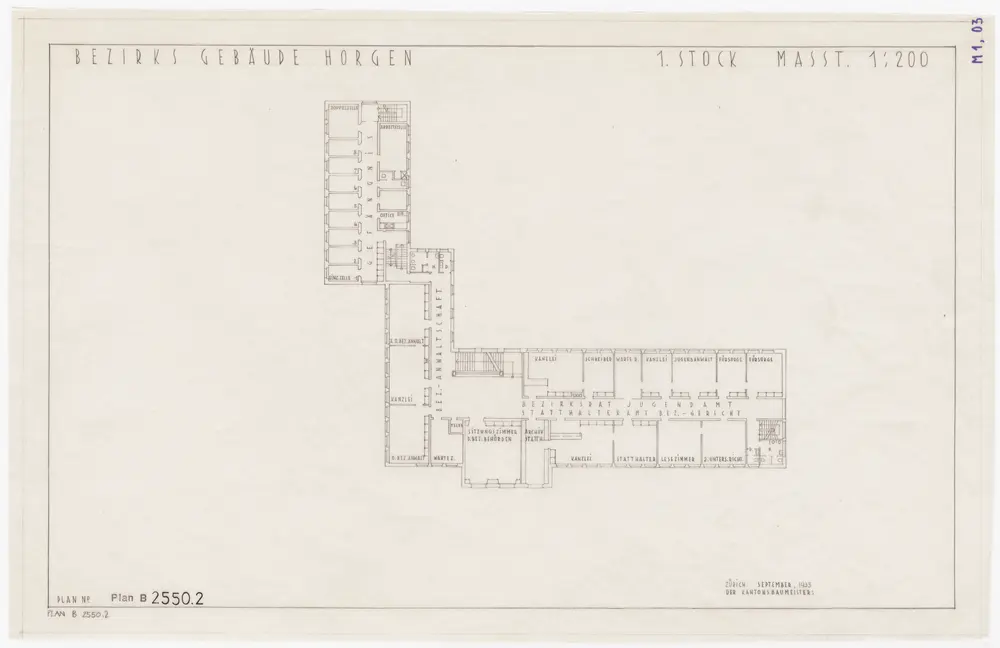 Horgen: Bezirksgebäude: 1. Stock; Grundriss