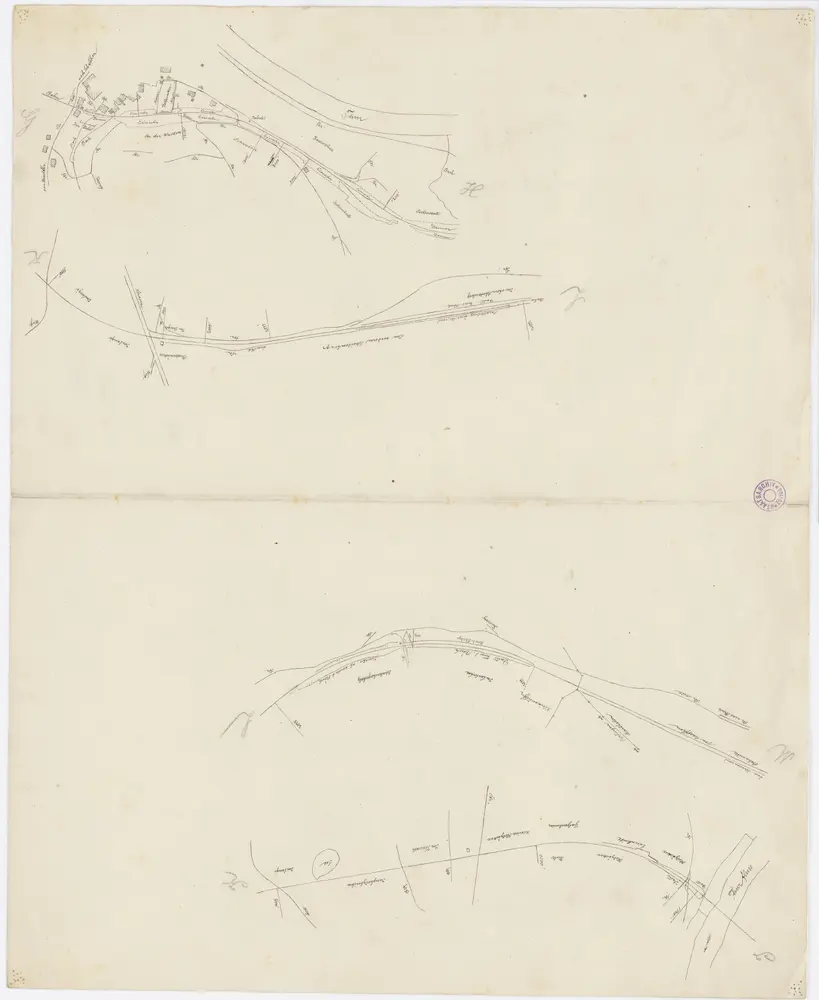 Vorlagen für die Topographische Karte des Kantons Zürich (Wild-Karte): Bezirk Andelfingen: Eisenbahnpläne: Winterthur bis Kleinandelfingen