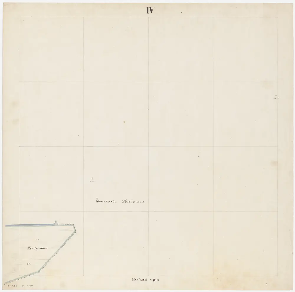 Oerlikon: Gemeinde; Kataster-Ergänzungspläne: Blatt IV: Riedgraben; Situationsplan