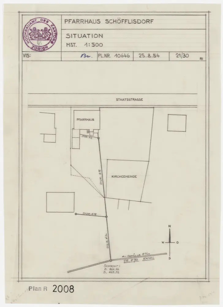 Schöfflisdorf: Pfarrhaus und Umgebung; Grundriss