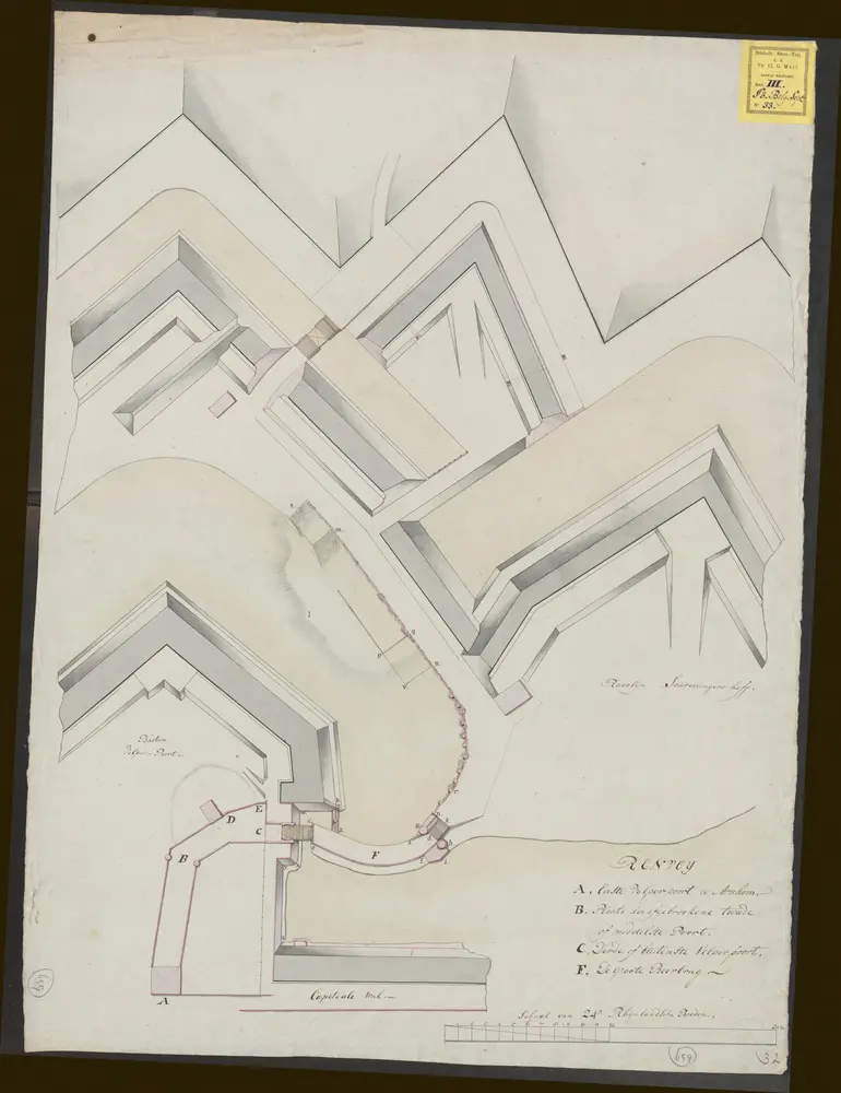 [Vestingwerken bij het bastion de Velperpoort in Arnhem]