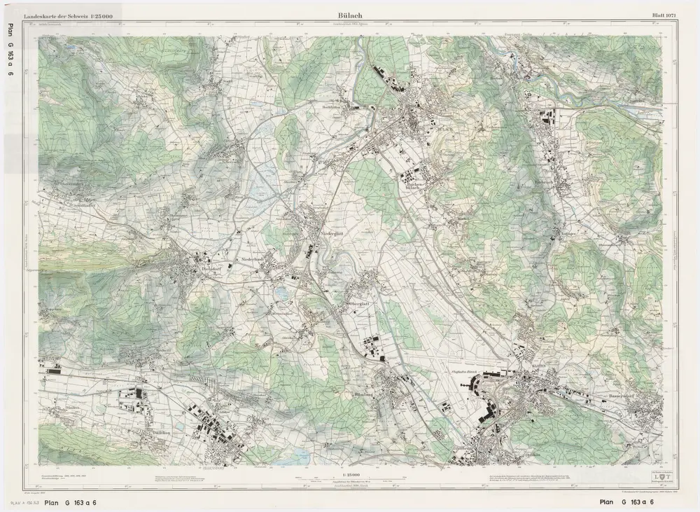 Landeskarte der Schweiz 1 : 25000: Den Kanton Zürich betreffende Blätter: Blatt 1071: Bülach