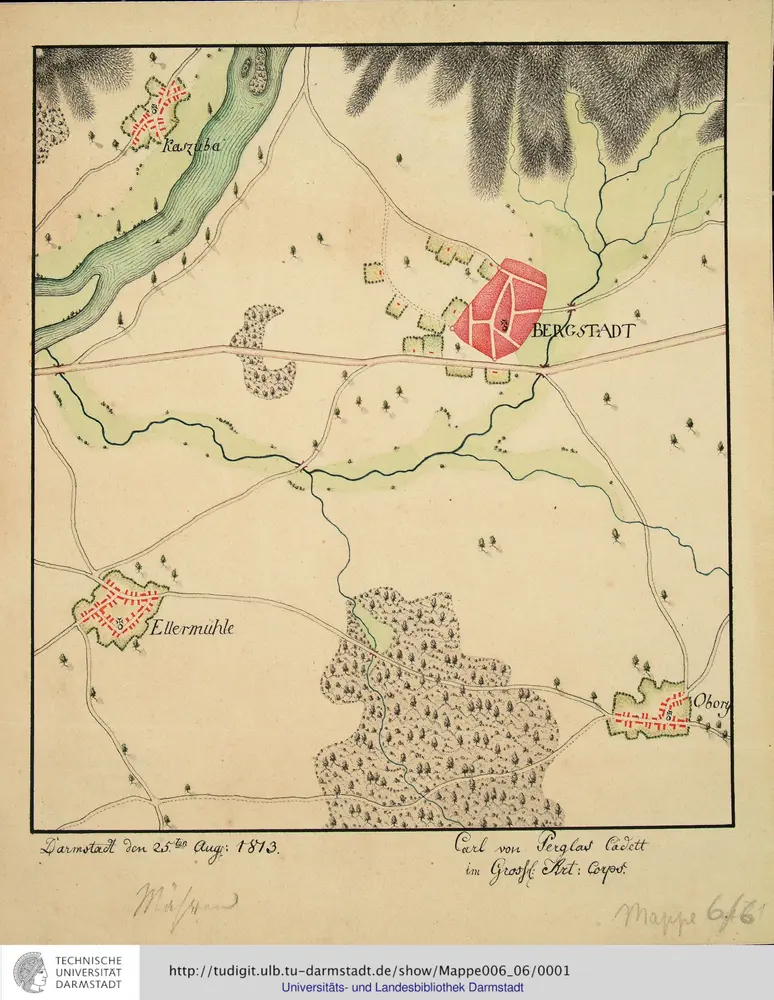 [Bergstadt in Mähren mit Kaszuba, Ellermühle und Obory]