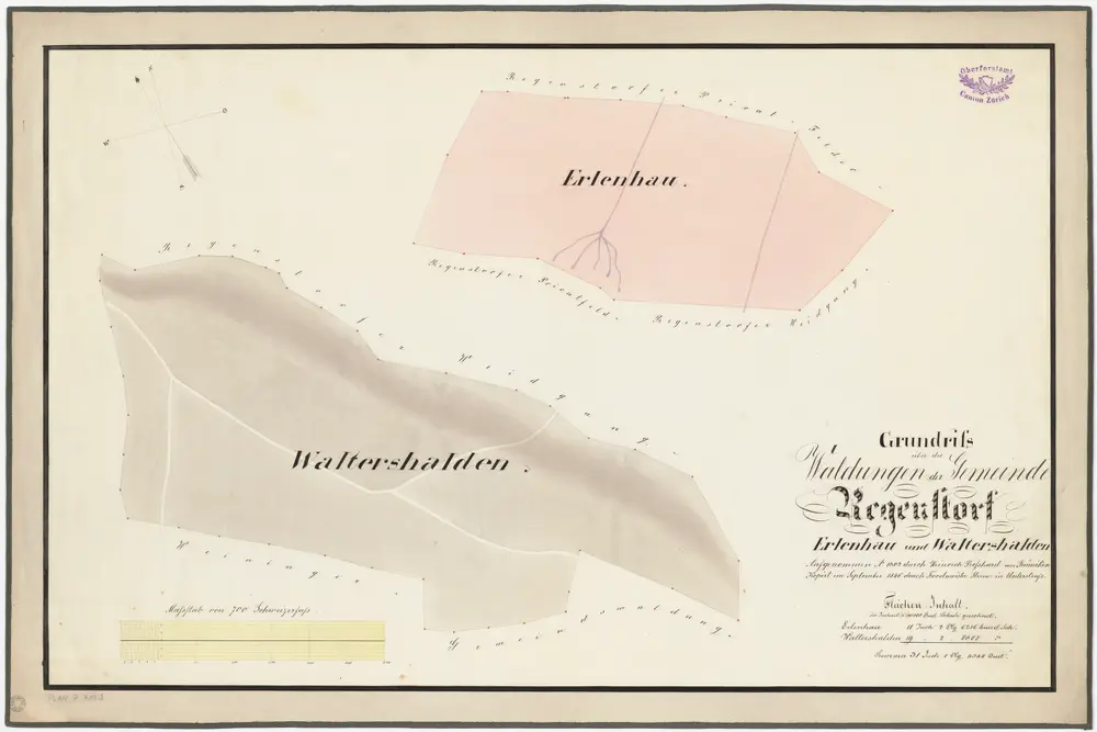 Regensdorf: Gemeindewaldung: Ehrlenhau (Erlenhau), Waltershalden; Grundrisse