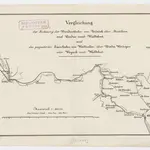 Vergleich zwischen der Strecke der Nordostbahn von Zürich über Dietikon und Baden AG nach Waldshut (Deutschland) und der projektierten Strecke von Wallisellen über Niederweningen oder Weiach nach Waldshut (Deutschland); Grundriss