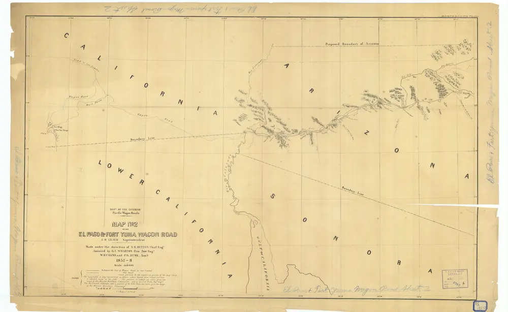 Map Number 2 of the El Paso and Fort Yuma Wagon Road