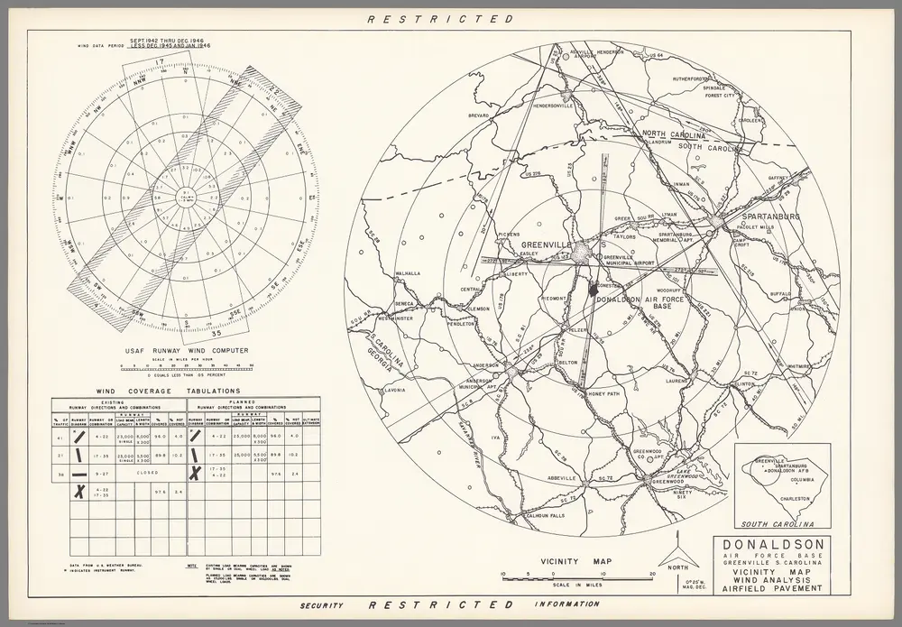 Donaldson Air Force Base : Greenville South Carolina : Vicinity map